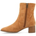 thumbnail image 3 of Journee Womens Hayven Stacked Block Heel Almond Toe Booties, Widths Available, 3 of 10
