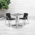 thumbnail image 2 of Flash Furniture Lila 23.5'' Square Aluminum Indoor-Outdoor Table Set with 2 Black Rattan Chairs, 2 of 5