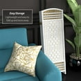 thumbnail image 3 of Red Lantern 4 ft. Short Fiber Weave Folding Screen - White - 6 Panels, 3 of 7