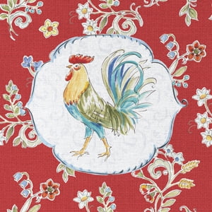 (2 pack) David Textiles Morning Bloom Rooster Cotton 1 Yard Fabric Cut
