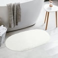thumbnail image 4 of NOMADIC NOOK 2 Pcs Oval Shaggy Bath Mats Absorbent Soft Bathroom Rugs White/Green 16" x 24", 4 of 6