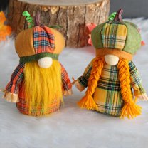 Fall Thanksgiving Gnomes Plush Decorations - Handmade Mr and Mrs Swedish Tomte Gnome Decor for Mantle Fireplace - Fall Thanksgiving Party Home Elf Gnomes Decor Gift, Set Of 2