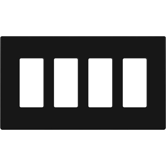 ENERLITES Screwless Decorator Wall Plates Child Safe Outlet Covers, Gloss Finish, Medium Size 4-Gang 4.88" H x 8.58â L, Unbreakable Polycarbonate Thermoplastic, SI8834M-BK, Black