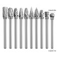 thumbnail image 4 of Juego Fresas Carburo 10 Piezas Brocas Amoladora Troquel Doble Corte Brocas Largas Vástago 1/8 Pulgadas, 4 of 9