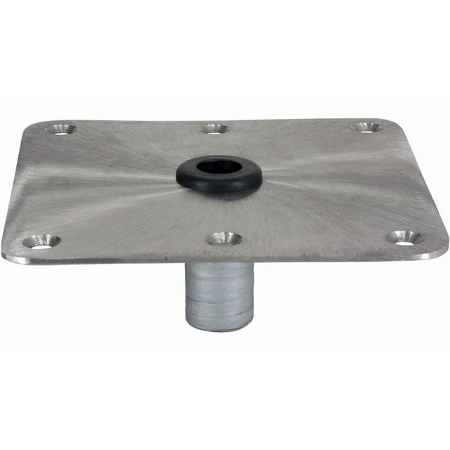 Springfield Marine Boat Seat Pedestal Base Plate 1620001 KingPin; Square; 7 Inch Length x 7 Inch Width; Non-Threaded; Satin; Stainless Steel Base And Nylon Bushing; ABYC Code H-31 B