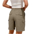 thumbnail image 6 of Fnooota Women's Bermuda Shorts, Casual Relaxed Fit Summer Elastic Waistband Cargo Shorts with Pockets Khaki Size 2XL, 6 of 8