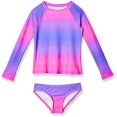 thumbnail image 2 of Kanu Surf Girls Long Sleeve Rashguard UPF 50 Two Piece Swim Set, Janie Pink, 2T, 2 of 2