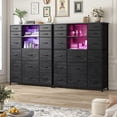 thumbnail image 4 of EnHomee Black Tall Dressers for Bedroom with 15 Drawers Dresser with LED Lights &Charging Station,39"L x 12"W x 51"H, 4 of 9