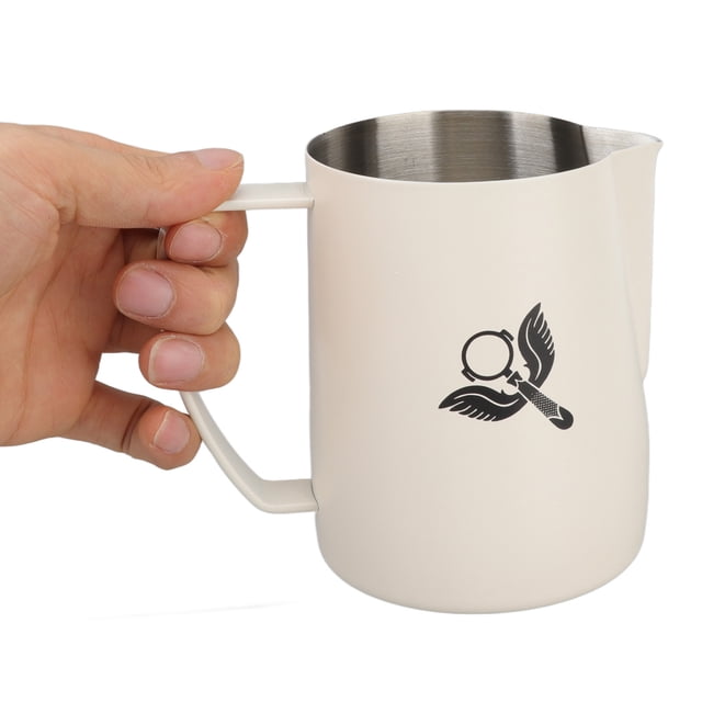 Stainless Steel Milk Frothing Cup with Handle, Prevent Spilling, 600ml, Eagle Mouth , Handle, Multifunctional, Exquisite And Beautiful