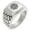 Silver, variant on Stainless Steel Nautical Flower of Life Compass Geometric Pattern Step-Down Biker Style Polished Ring