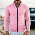 thumbnail image 7 of XRoczxe Men's Full Zip Up Track Jacket, Stand Collar Solid Color Sweatshirt, Casual Long Sleeve Lightweight Coat with Pockets for Spring Fall Daily Wear, 7 of 7