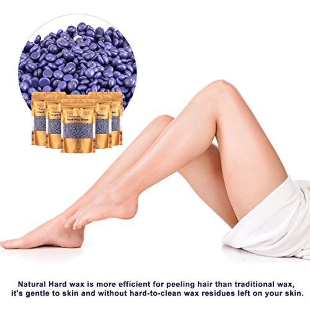 Charmonic 1.1lb/500g Hard Wax Beads for Hair Removal, Depilatory Wax Beans(lavender)
