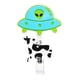 thumbnail image 5 of Portacredencial Retráctil Con Forma De Vaca Abducida Por OVNI, Original Portaidentificación Con Temática Alienígena, Divertido Accesorio Para Eventos, Clip Seguro Con Detalle Brillante, 5 of 9