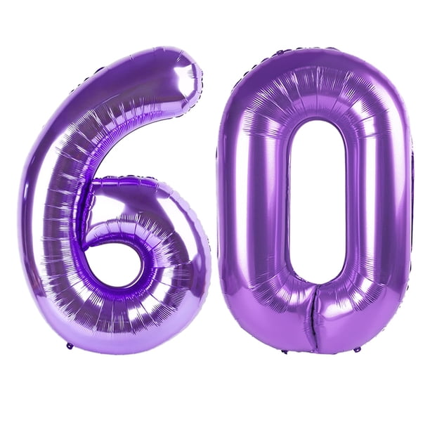 Globo número 60 Enyeopd de 1 m para decoración de fiesta, color morado