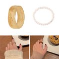 thumbnail image 2 of 2PCS Girls Finger Ring Creative Simple Fake Peal Knuckle Ring Wide Chunky Ring, 2 of 10