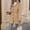 05-Khaki, variant on Women's Wool Blend Button Front Coat, Belted Mid-Length Overcoat, Elegant Lapel Collar Woolen Jacket Outerwear for Fall Winter 04-Gray XXL