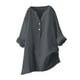 thumbnail image 1 of Blusa holgada con botones para mujer: manga larga, cuello en V, color liso, estilo informal y elegante, adecuada para ocasiones cotidianas y festivas, 1 of 5