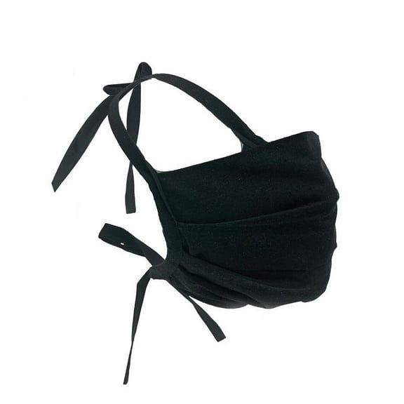 Optimally Organic Face Mask - Black W/ String Ties