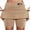 Coffee, variant on Women's Mid Rise Culottes With Pocket Sports Casual Fashion Printed Skirt Rip Skirt Length 2, Size XXL