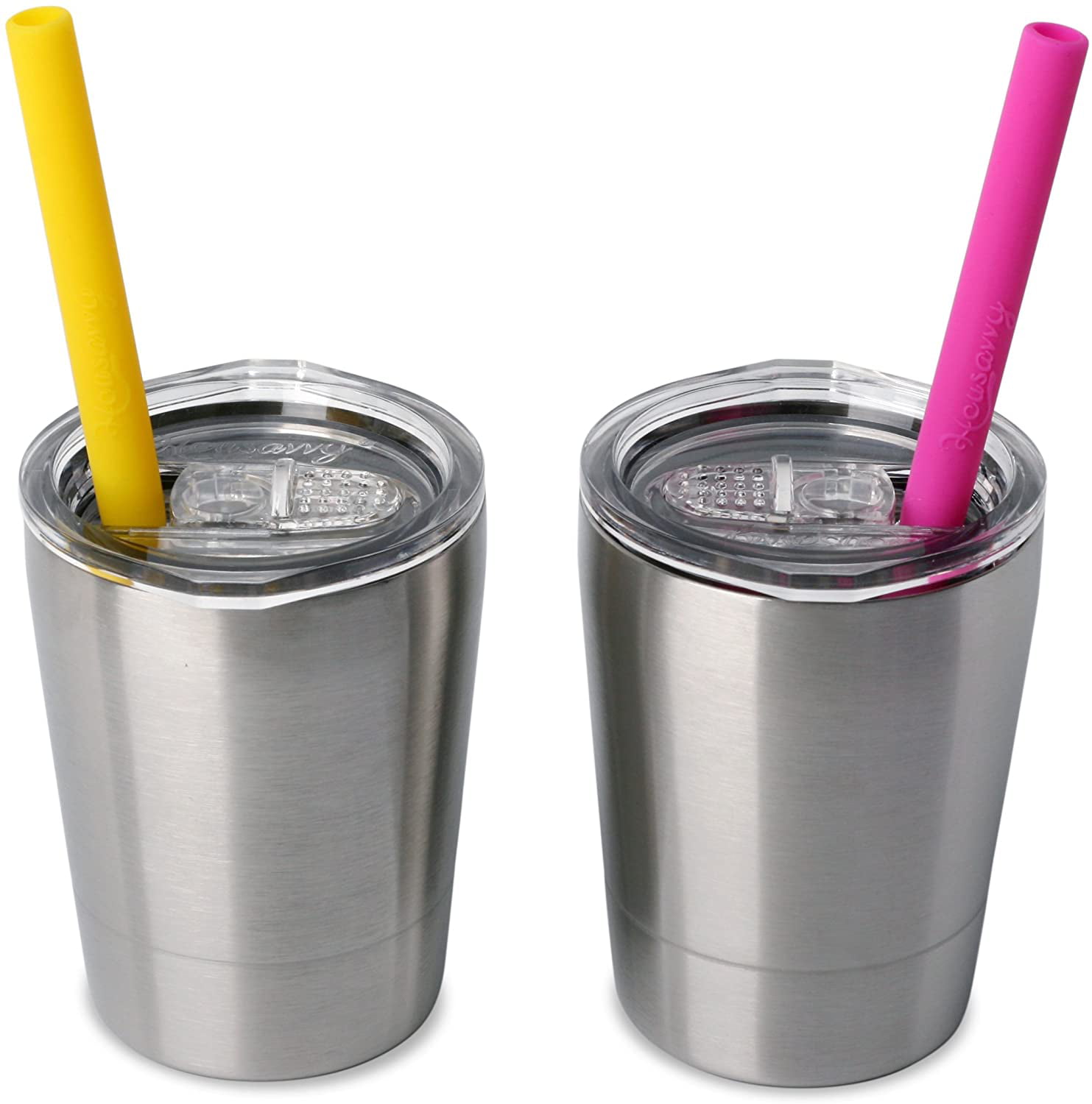 Double walled Insulated Smoothie cups for kids | Toddler Cups with Straws |  Set of 2 Straw Sippy Cup…See more Double walled Insulated Smoothie cups