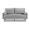 thumbnail image 6 of HomeStock Coastal Cool 69" Wide Upholstered Two Cushion Sofa with Bolster Pillows in Grey Velvet, 6 of 10