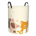 thumbnail image 3 of LNWH Laundry Basket, Cartoon Hand Drawn Cat Pattern Foldable Laundry Hamper with Handles Waterproof, Small Size, 3 of 8