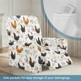 thumbnail image 3 of LedBack Rooster Floral Print Recliner Slipcovers 4-Pieces Lazyboy Covers Washable Stretch Lazy Boy Chair Slipcover for Living Room Fitted Sofa Couch Cover, White, 3 of 8