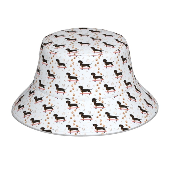 Balery Dachshund Dog Sun Hats for Men Women Bucket Hat UPF 50  Buckey Hat Boonie Hat Foldable UV Protection Hiking Beach Fishing Summer