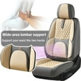 thumbnail image 5 of Premium 5-Seat Car Seat Covers Full Set, Waterproof Leather with Fixed Lumbar Support, Khaki Seat Covers, Airbag Safe, Non-slip Comfort Design, Universal Fit for Cars, Suvs and Trucks, 5 of 9