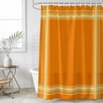 thumbnail image 2 of Small Stall Shower Curtain 48x72 Inch Narrow Half Size Burnt Orange Bath Curtains Bathroom Decor, Retro Bohemia Minimalist Grid Lines Texture Waterproof Fabric Shower Curtain Set with Hooks 48 Inch, 2 of 7