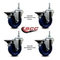 thumbnail image 2 of 4 Inch Solid Polyurethane 3/8 Inch Threaded Stem Caster Set with Brake, 2 of 2