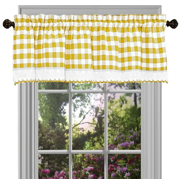 Achim Casual Buffalo Check Rod Pocket Energy Efficient Valances, 58.00" x 14.00"