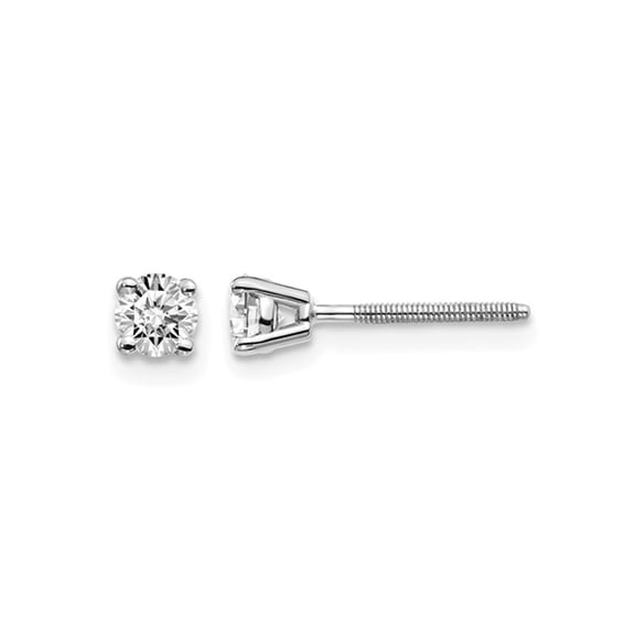 1/3 Carat (Ctw VS2-SI1, D-E-F) Lab Grown Diamond Solitaire Stud Earrings in 14K White Gold with Screwbacks for Women
