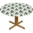 thumbnail image 2 of Watercolor Christmas Tree Round Tablecloth Farmhouse Table Cover with Elastic Edge Washable Fitted Table Cloth for Kitchen Patry Outdoor Decor Fits 45"-50", Medium, 2 of 4