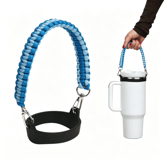 BPPEG Paracord Handle Strap for Cup - Heavy Duty Compatible with 40Oz 30Oz Tumbler, Cup Accessories Paracord Handle for Water Bottle