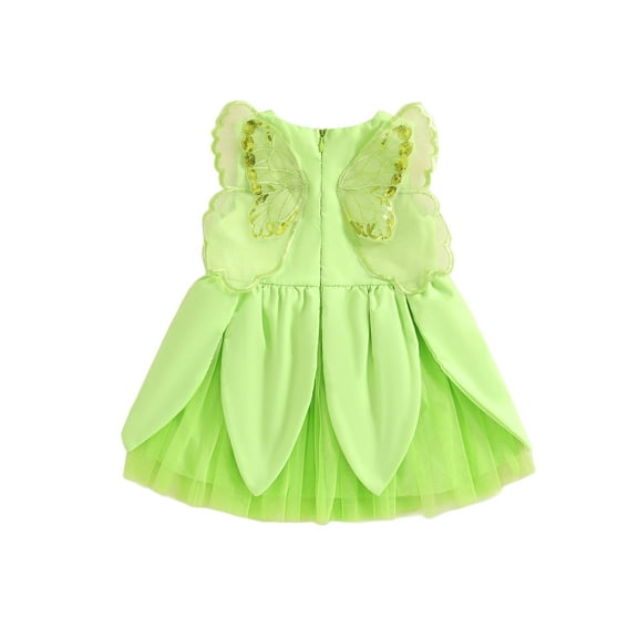 BemeyourBBs Toddler Girl Dress Mesh Butterfly Wing Zipper Sleeveless A Line Dress