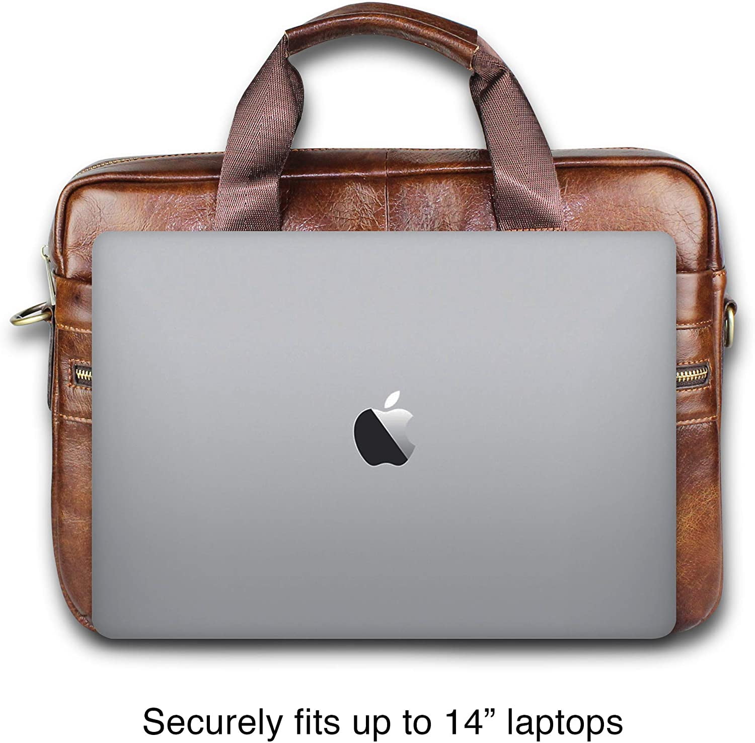 Bekayaa Genuine Leather Briefcase for Men with Padded Protection for 14 inch Laptop