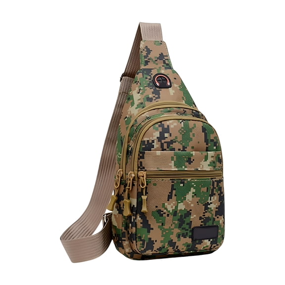 GASTROPOD 2026 New Green Outdoor Camouflage Sling Bag Military Style Crossbody Shoulder Backpack Lightweight Large Capacity Hiking Travel Adjustable Strap