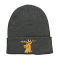 thumbnail image 5 of Stag Emblem Embroidered Long Beanie - Dk Grey OSFM, 5 of 5