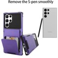 thumbnail image 5 of Wallet Case for Samsung Galaxy S23 Ultra Case with 4-Card Credit Card Holder Slot Shockproof Cover Hybrid Heavy Duty Protection Armor Phone Case-Purple, 5 of 12