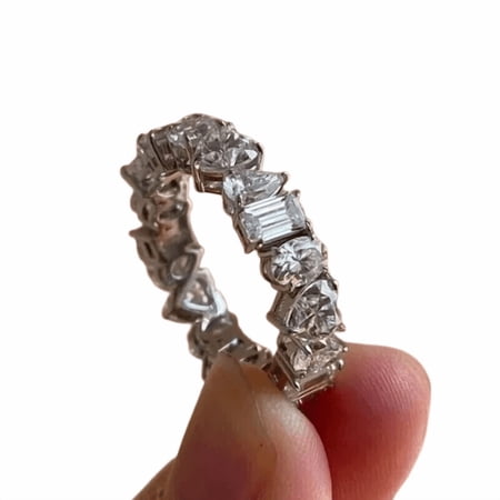 Fortuna Copia Band White Lab Created Diamond Wedding Ring 2 ct. t.w. 925 Sterling, White Gold-Plated