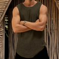 thumbnail image 2 of Afdoent Men's Tank Top Mens Summer Thin Knit Vest Casual Solid Color Knit Vest Comfortable, 2 of 6