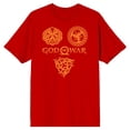 thumbnail image 4 of God of War Triptych Men's Red Short Sleeve T-Shirt - M, 4 of 6