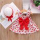 thumbnail image 2 of bebé niña vestido de verano nuevo ropa de los niños pequeño fresco roto flor arco liguero falda enviar sombrero, 2 of 4