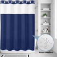 thumbnail image 2 of No Hook Shower Curtain, Navy Blue Pure Color Shower Curtains for Bathroom with See Through Top Window, Aesthetics Contemporary Luxury Waterproof & Washable Bath Curtain Stall 48"x72", 2 of 9