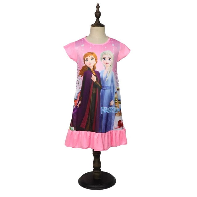 2023 vestido de princesa de Disney para niñas ropa de verano ropa para niños Frozen 2 Anna Elsa pijamas para niños cumpleaños Casual disfraz 130 Gao Jinjia LED