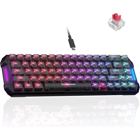 DarkBeacon Gaming Keyboard, 68 Keys Mechanical Keyboard with Hall Effect Magnetic Switch, RGB Backlit, 65 percent Wired Keyboard for PC Gamer
