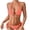 Orange, variant on Staron Women's Bikini Swimsuit Solid Color Tube Strap Two Piece High Cut Bathing Suit with Removable Pads, Hot Pink XL