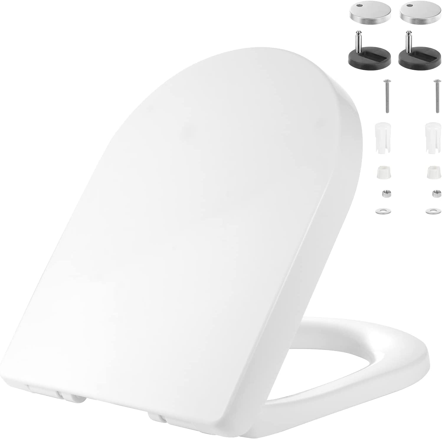 KEESIN White Soft Close Toilet Seat, Luxury Toilet Seats with Slow Close & Quick Release Hinges