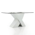thumbnail image 3 of Furniture of America Duell Contemporary Glass Top Dining Table in White, 3 of 5